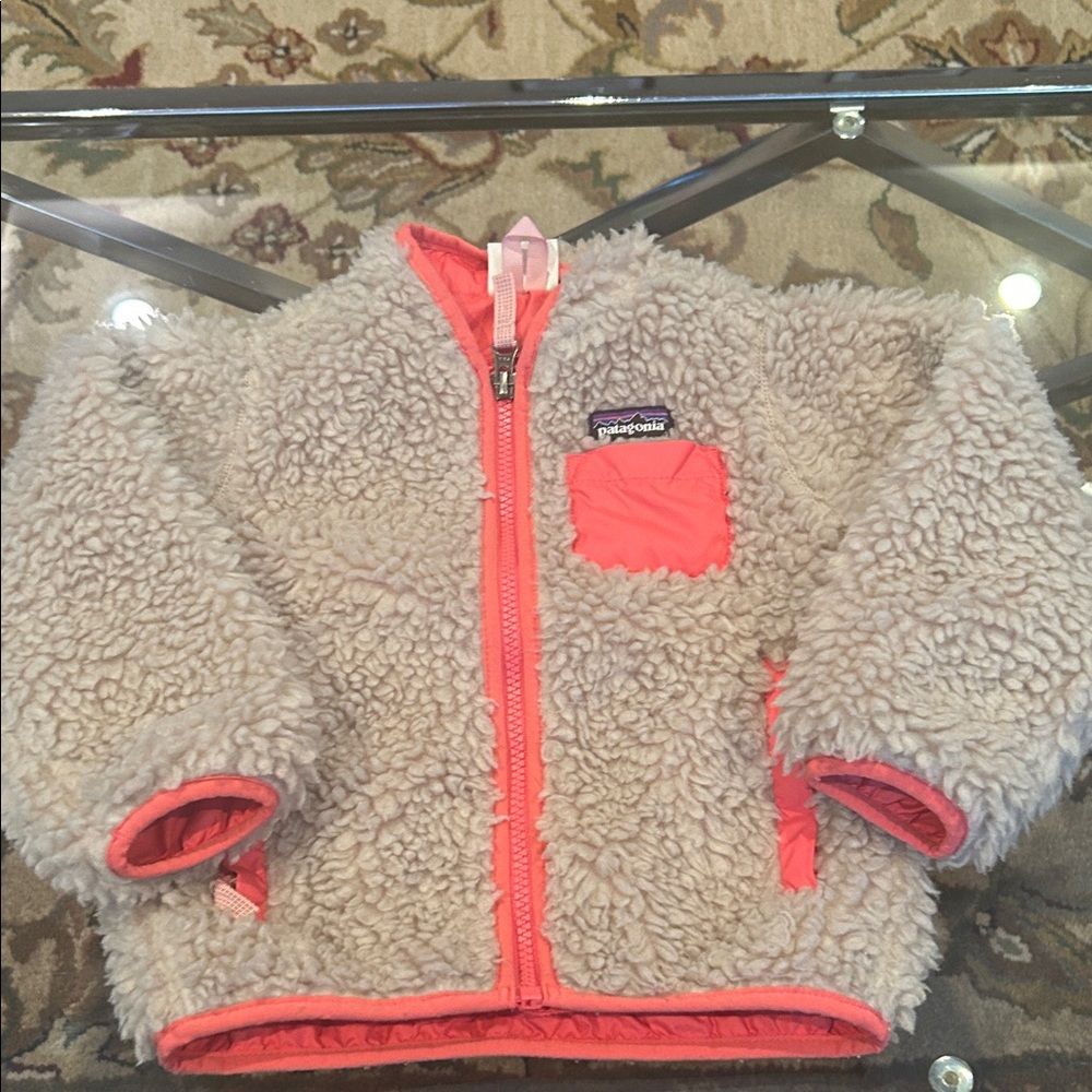 Patagonia Cream and Coral Fleece Jacket